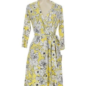 Liz Claiborne Yellow and White Floral Dress